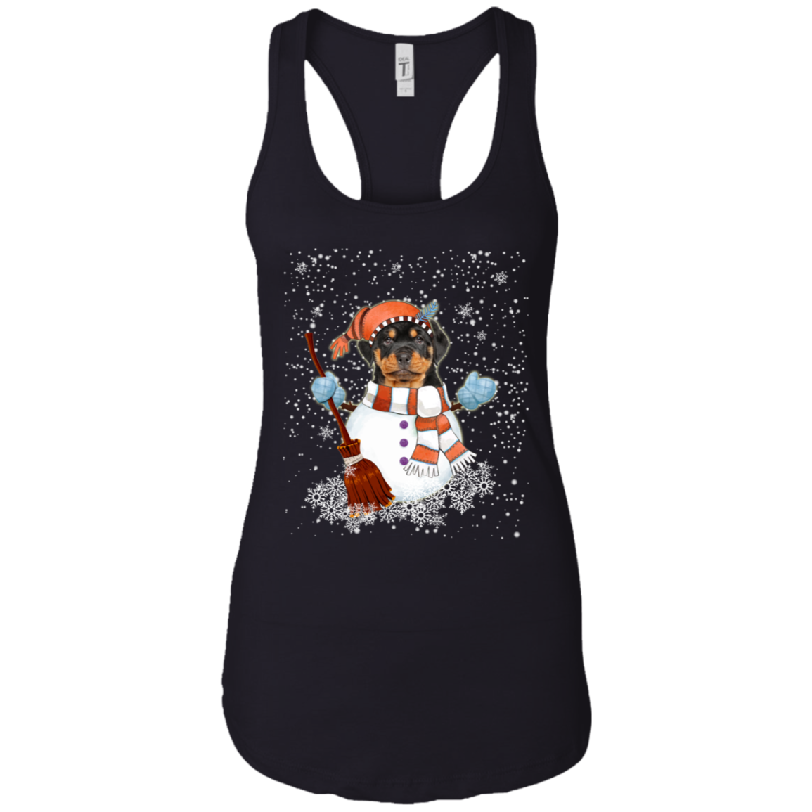 Christmas Snowman Rottweiler Funny T-shirt