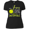 Image of WITH JESUS IN HER HEART & A Softball Hand She Is T-Shirt