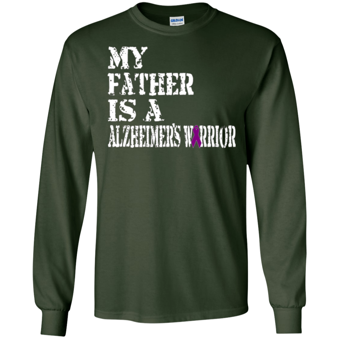 Alzheimer's Awareness Shirt For Fathers Purple Ribbon Tee