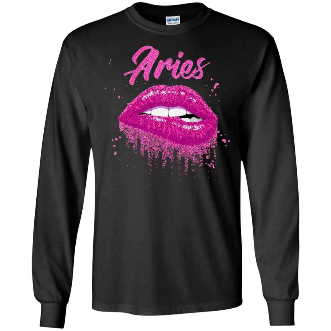 Aries Zodiac Birthday Pink Lips T-Shirt for Black Women