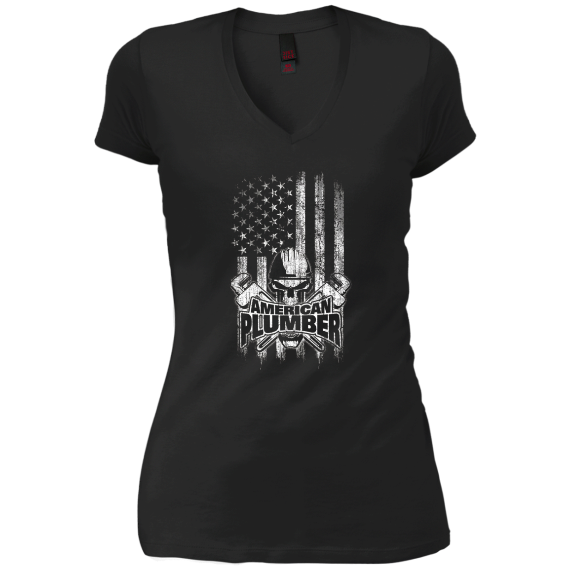 American Plumber T-Shirt Skull and Wrenches