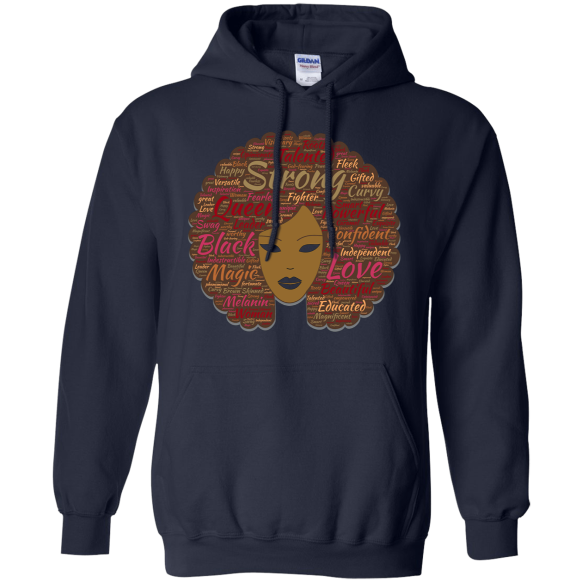 Afro Word Art Black History Month Natural Hair T-Shirt