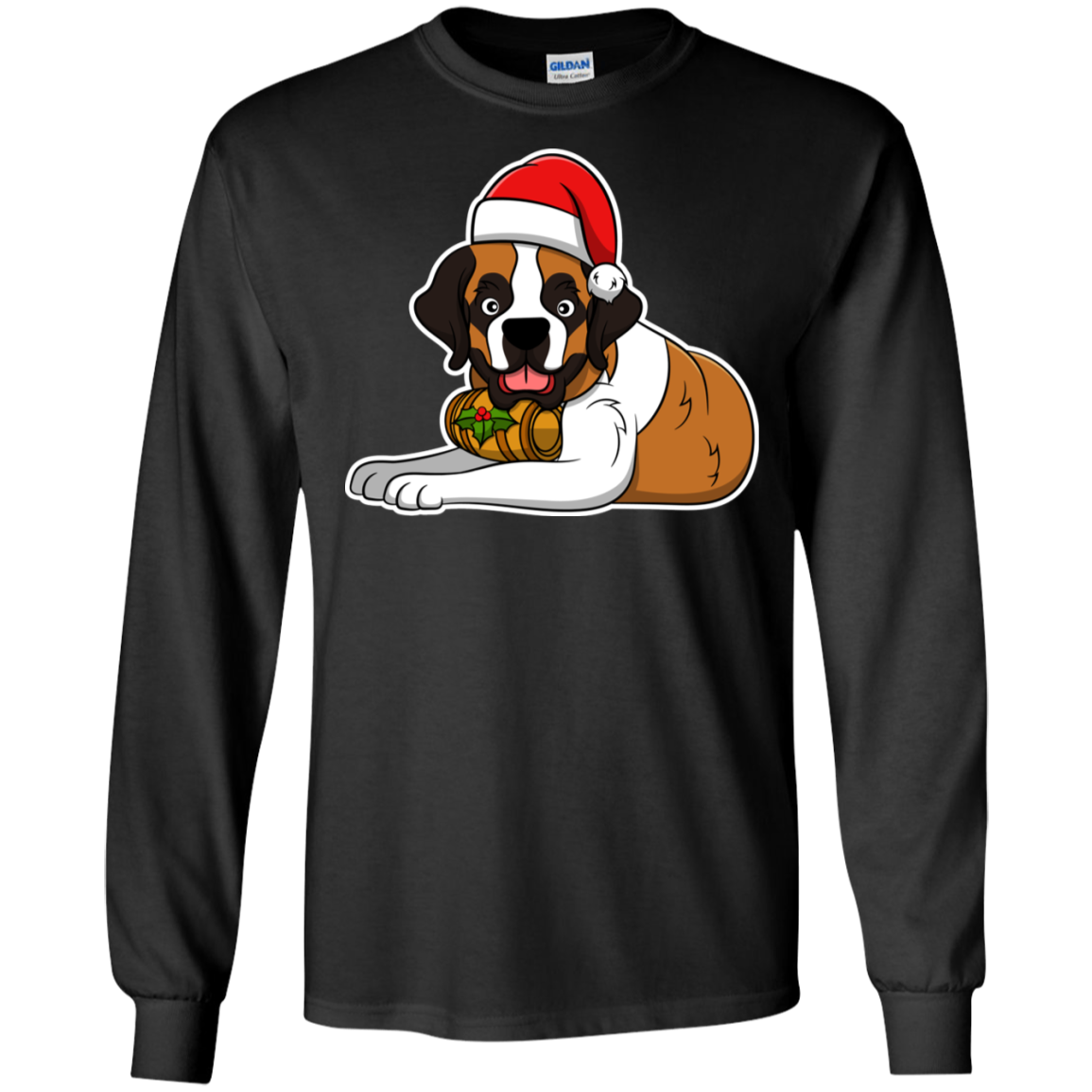 Christmas St. Bernard Dog T-Shirt, Puppy Xmas Gift
