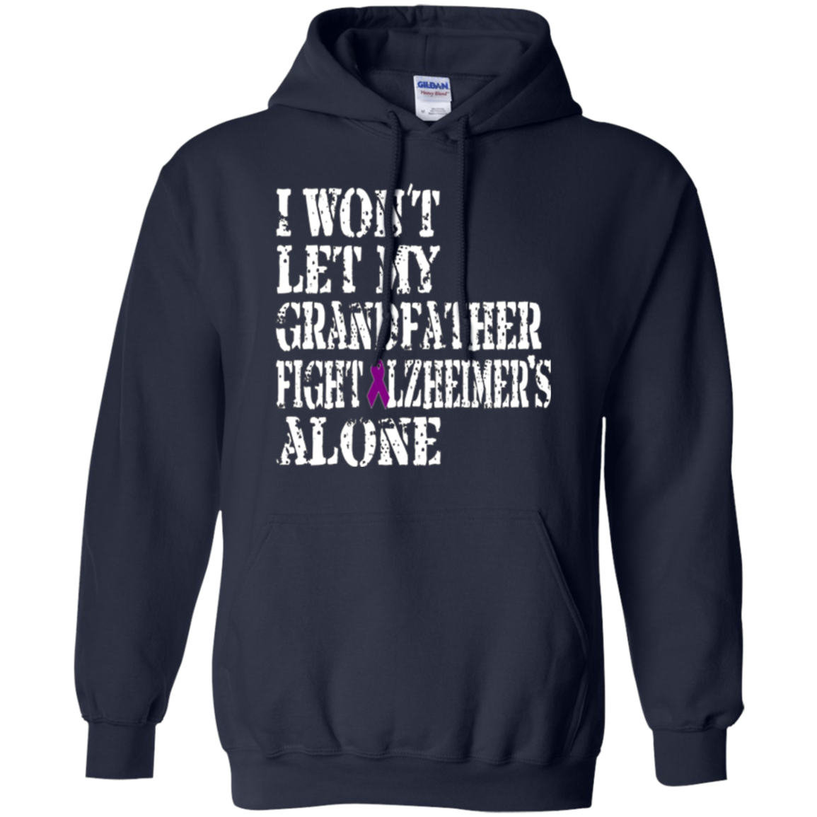 Alzheimer's Awareness Tee For Grandfather Purple Ribbon Tees