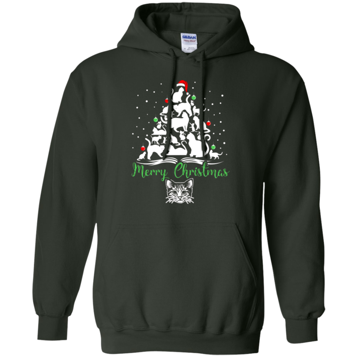 Christmas Tree Merry Christmas Cat Lover Gift T-shirt