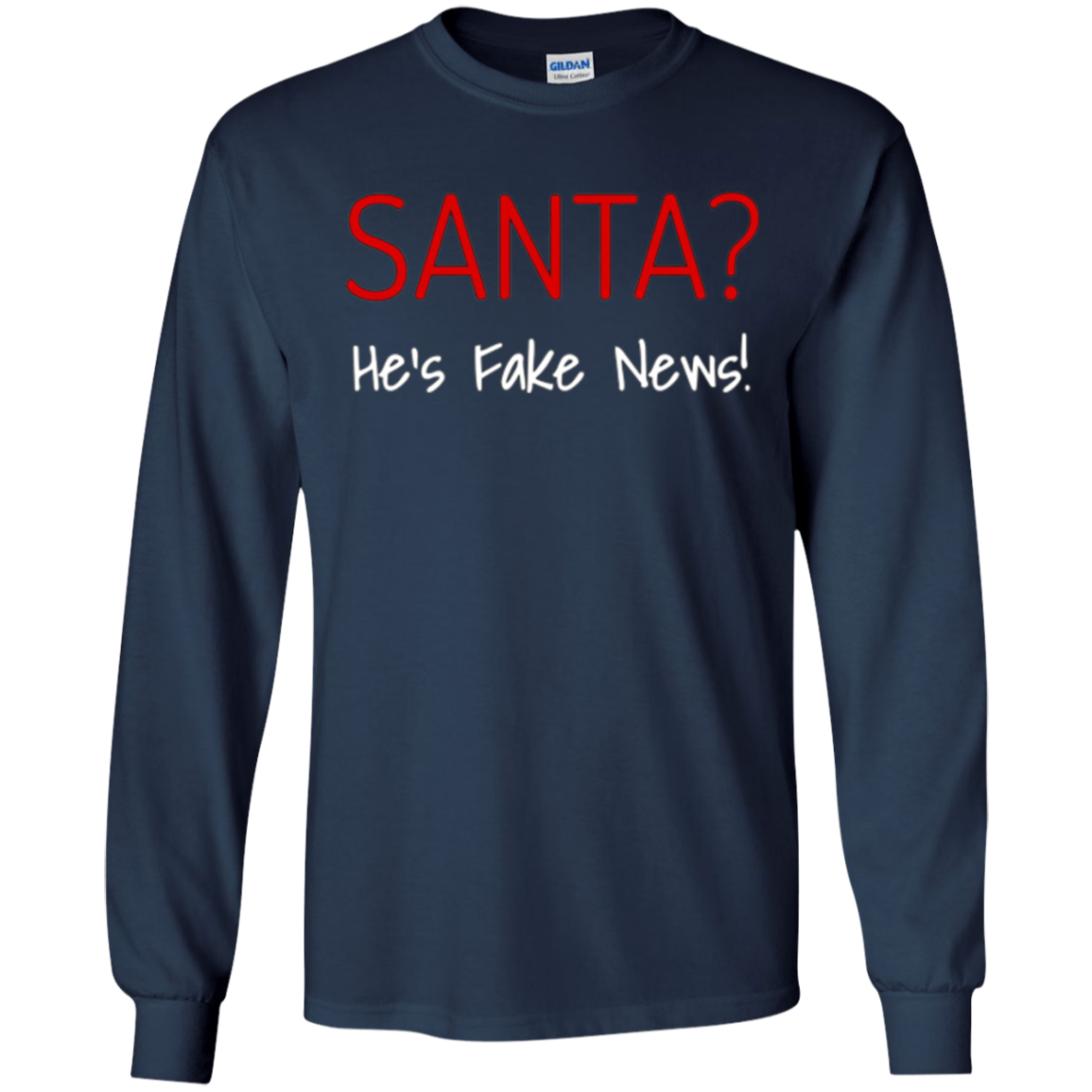 Santa Fake News T-Shirt Trump Joke Funny Christmas Gift