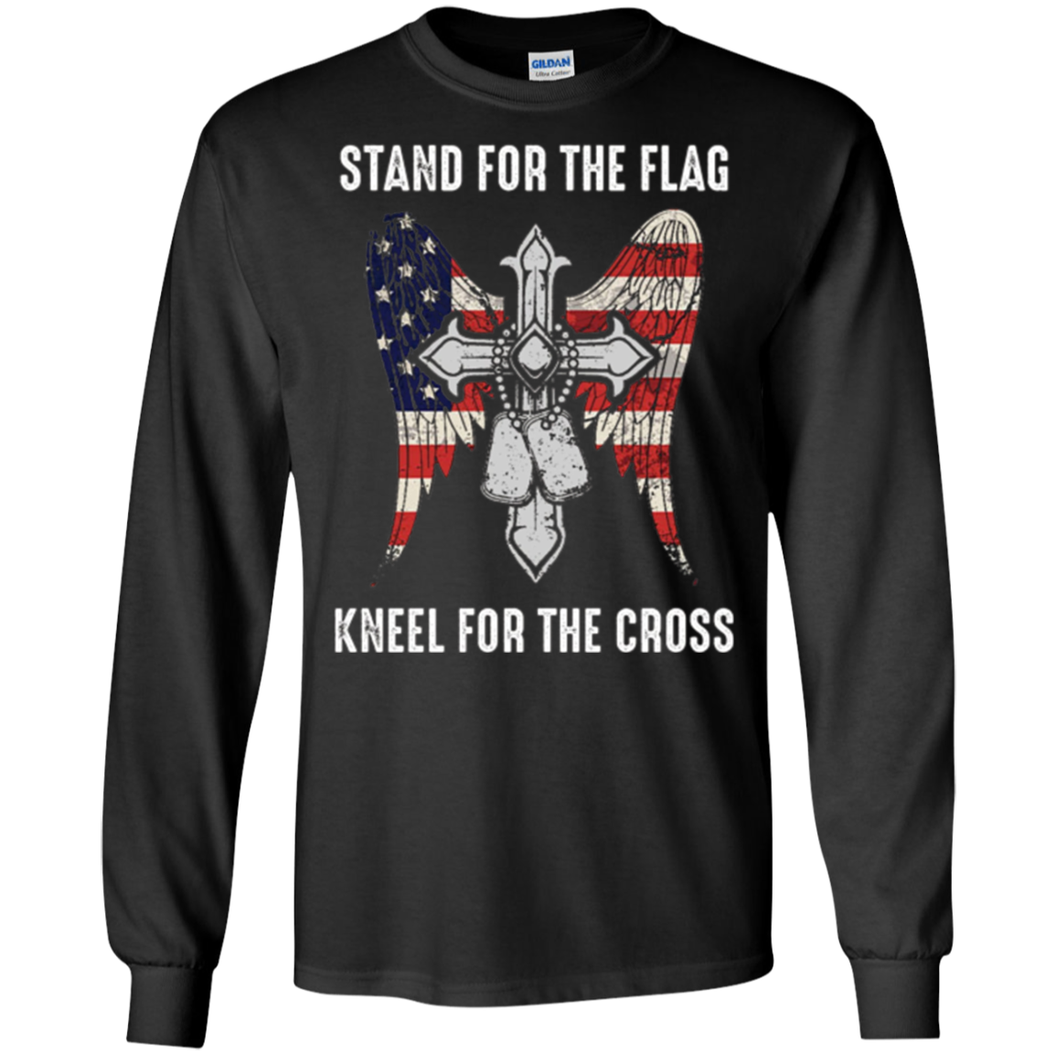 T-shirt chrétien de croix patriotique de drapeau américain