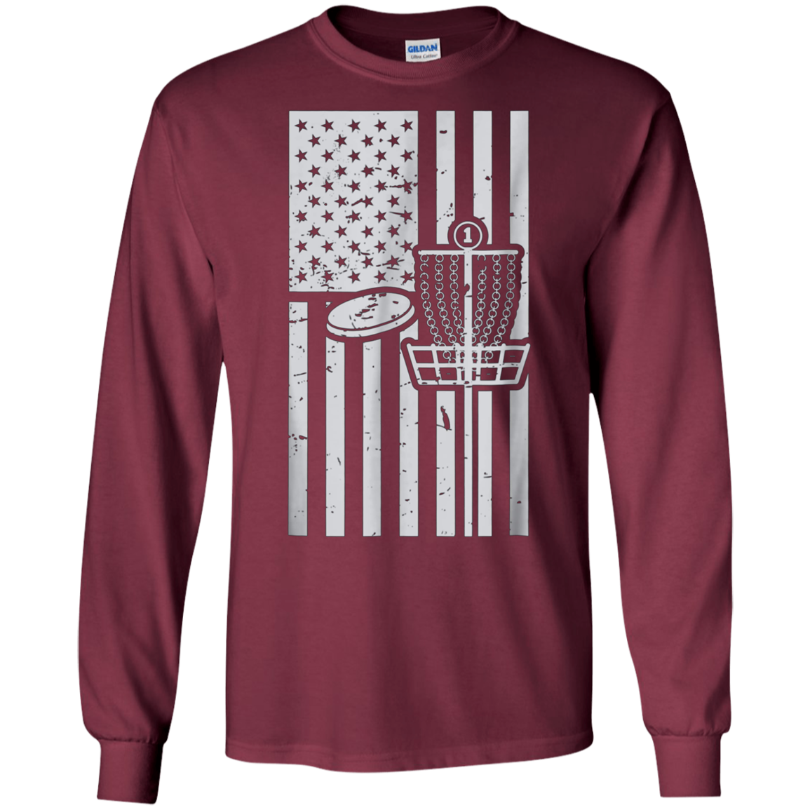 American Flag USA Disc Golf Sports Game Funny T Shirt Gift