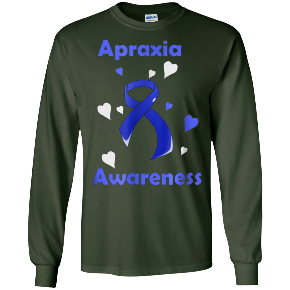 Apraxia Awareness Ribbon With Hearts T Shirt