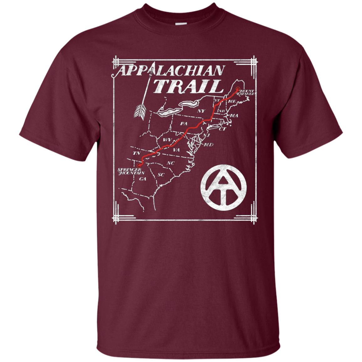 Appalachian Trail Map Retro Long Sleeve Tee Shirt