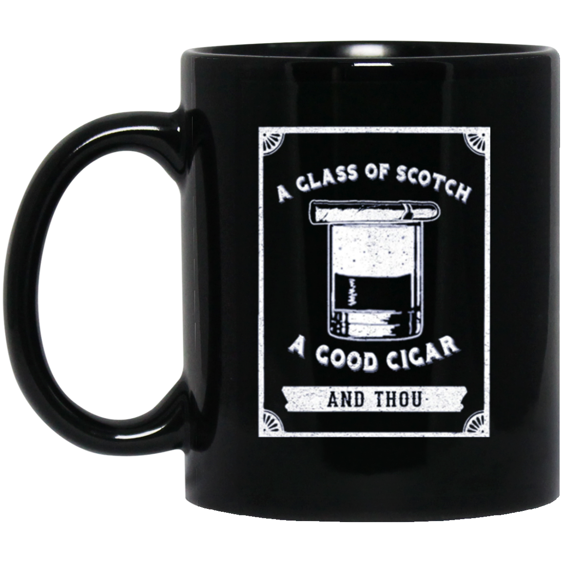 Un verre de scotch, un bon cigare et toi T-shirt à manches longues