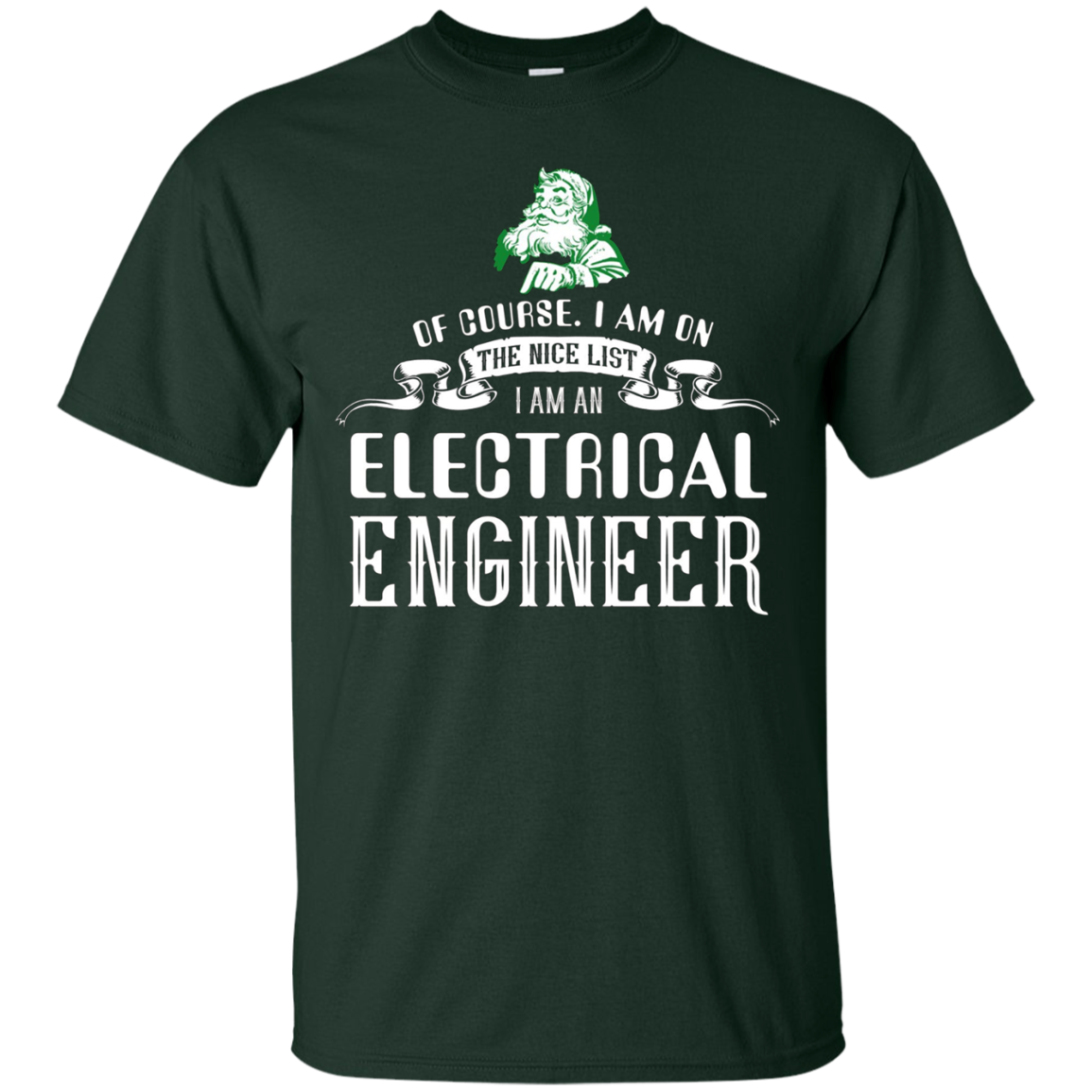 Santa Electrical Engineer Funny Tshirt on Christmas Holiday