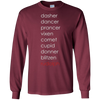 Image of Santa's Reindeer Name List Shirt, Funny Christmas Gift