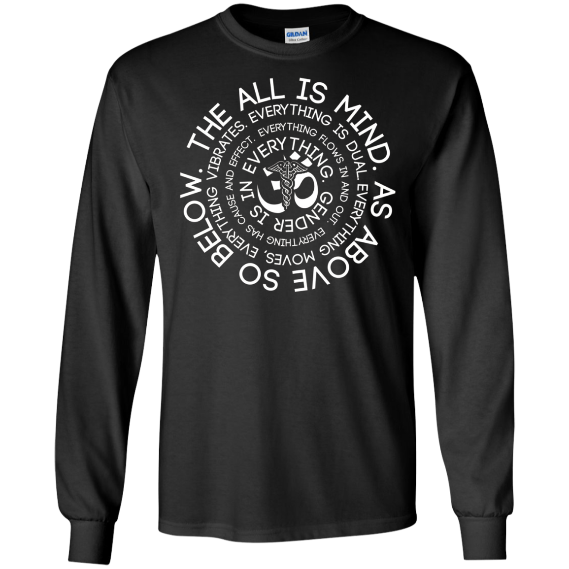 As Above So Below Shirt - Caduceus OM Symbol Tee