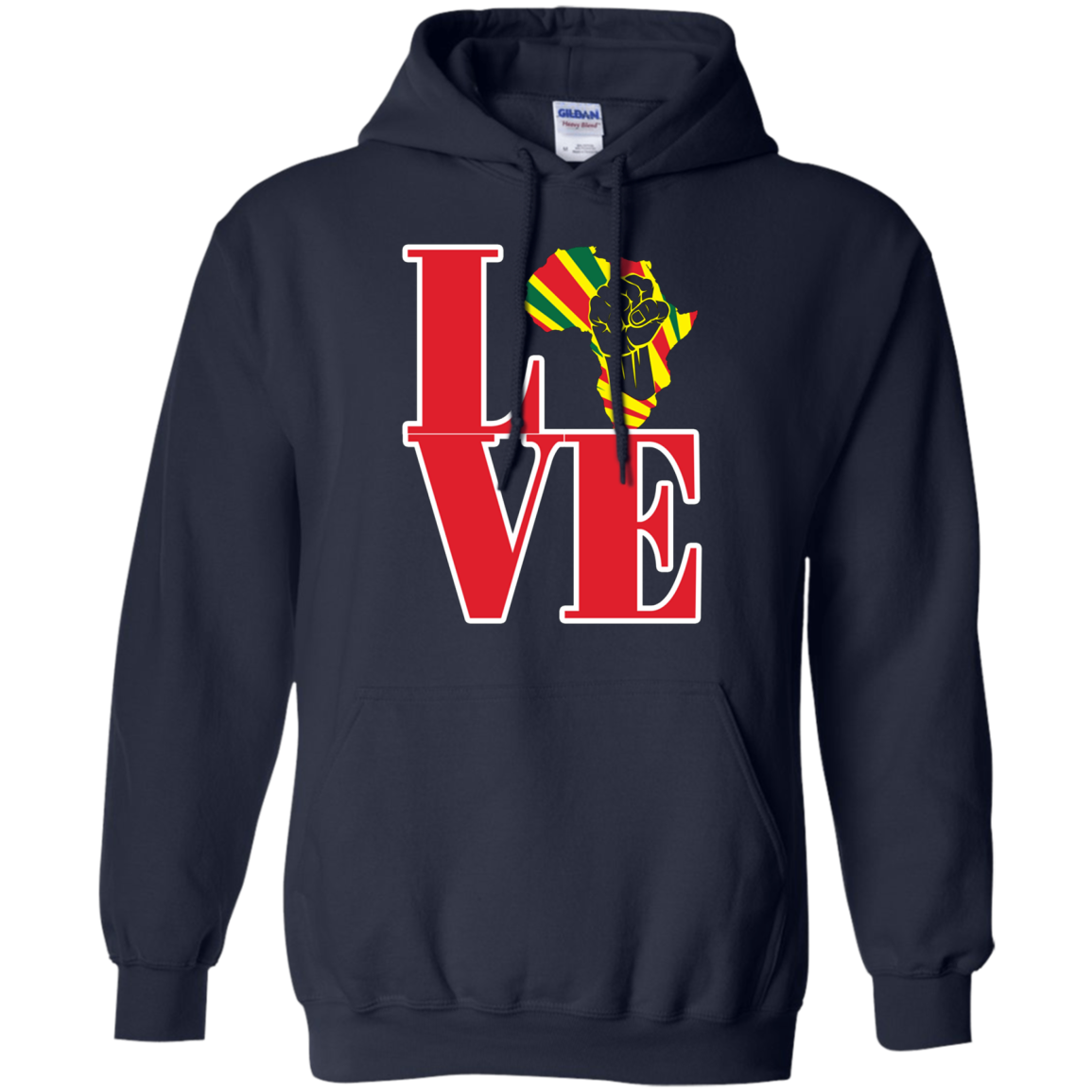 African black power map raised fist I love Africa t-shirt