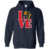 Image of African black power map raised fist I love Africa t-shirt