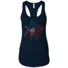 Image of American Flag Red White and Dingers Vintage Baseball T-shirt