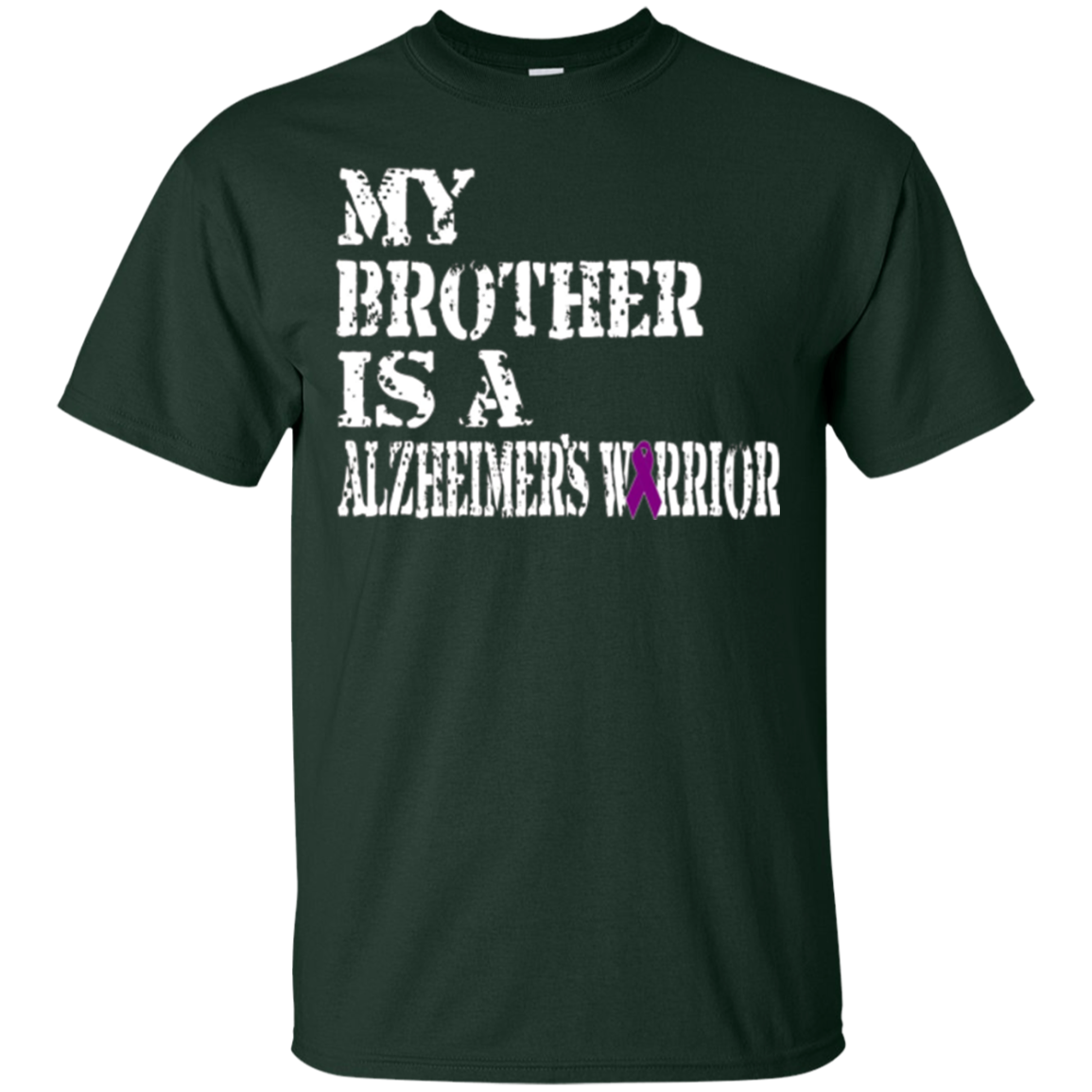 Alzheimer's Awareness T-Shirt For Brothers Purple Ribbon Tee