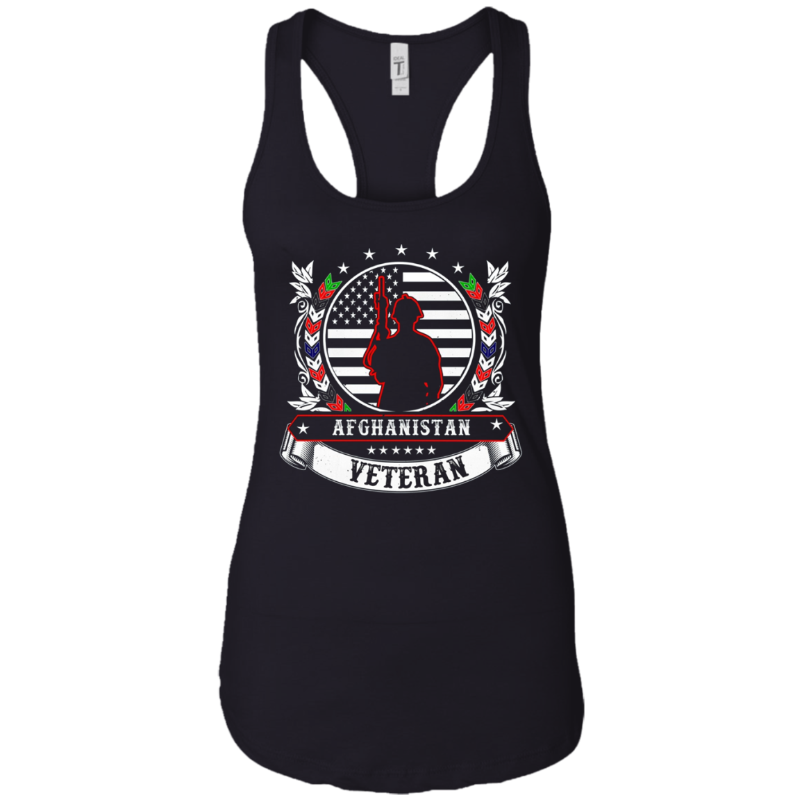 Afghanistan Military Combat Veteran T-Shirt [Back-Wreathe]