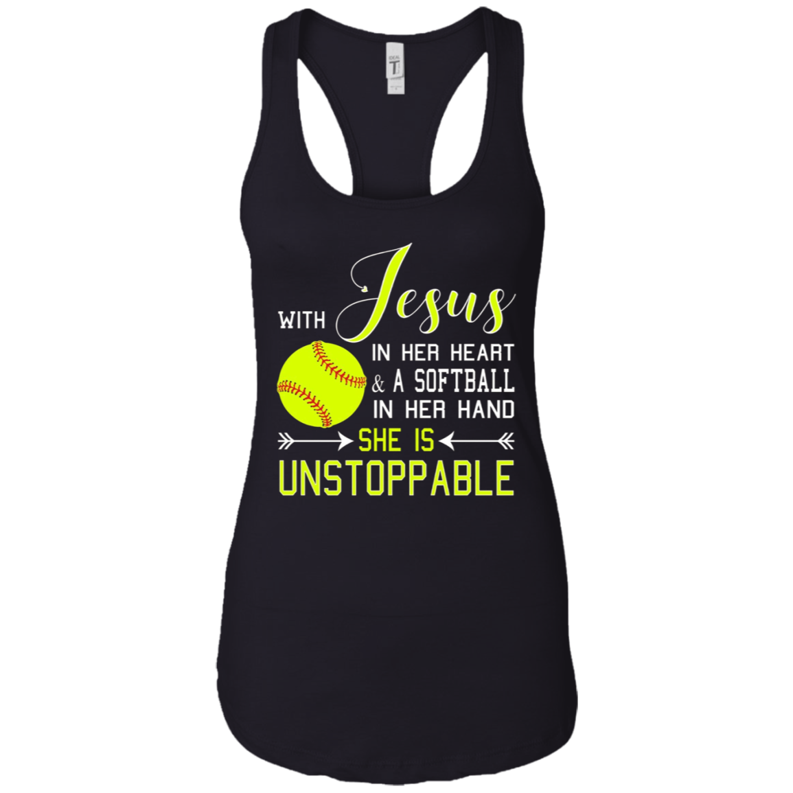 WITH JESUS IN HER HEART & A Softball Hand She Is T-Shirt