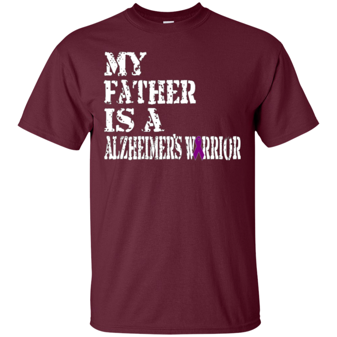 Alzheimer's Awareness Shirt For Fathers Purple Ribbon Tee