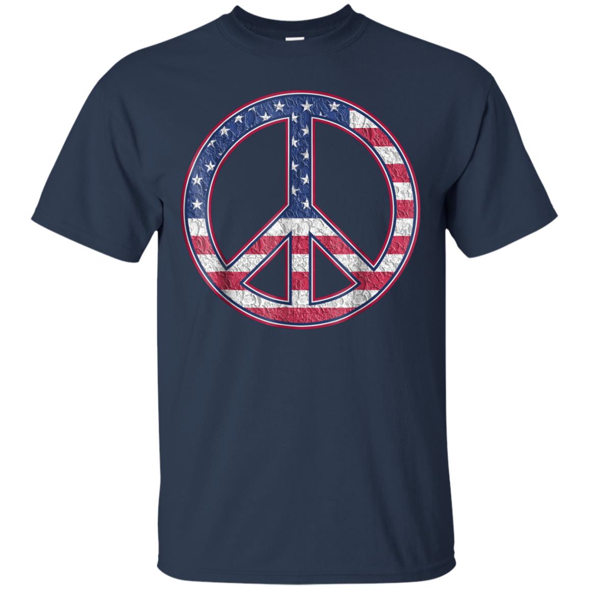 American Peace Sign Funny Happy 4th Fourth Of July T-Shirt