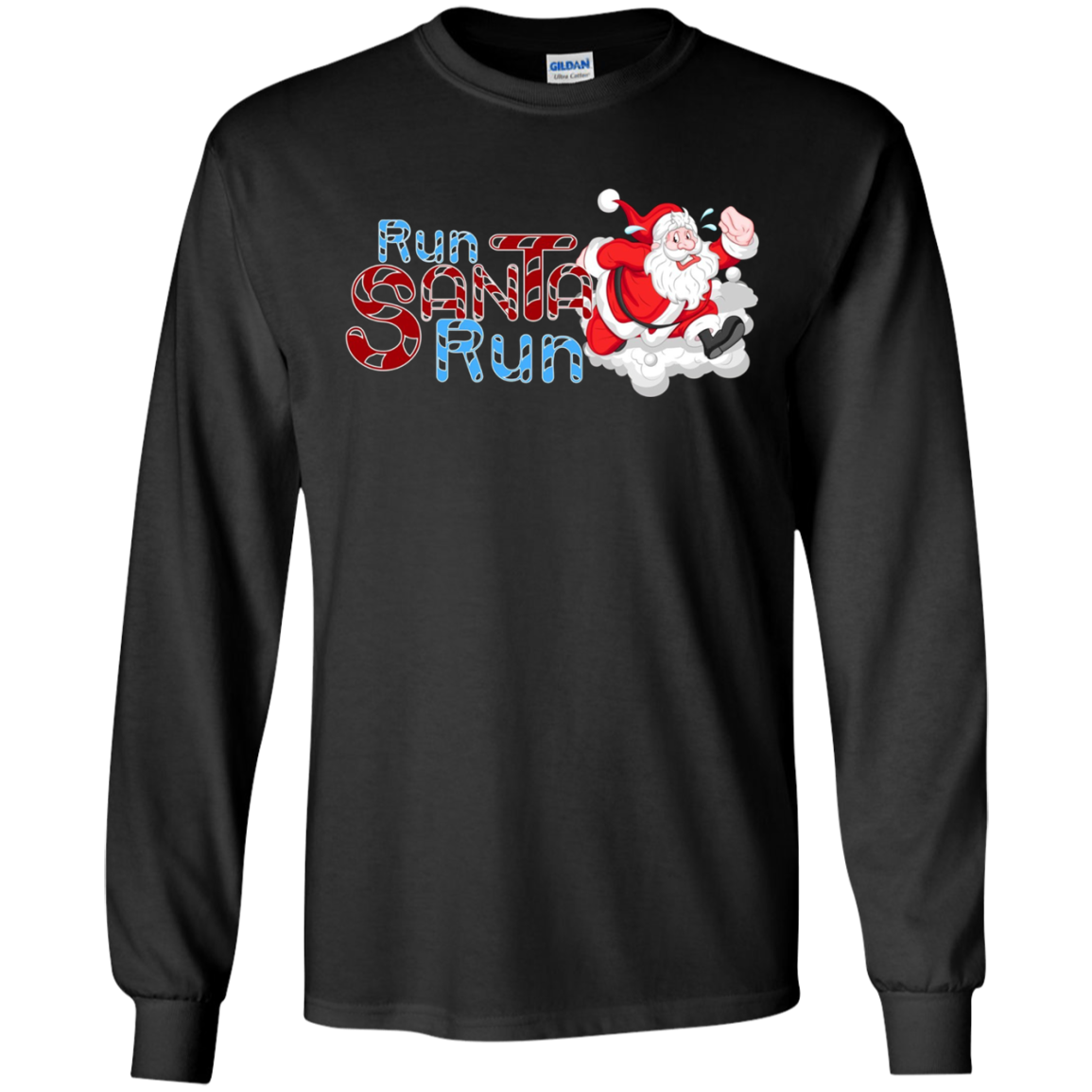 Santa Running Shirt-Funny Merry Christmas & Holiday T shirt