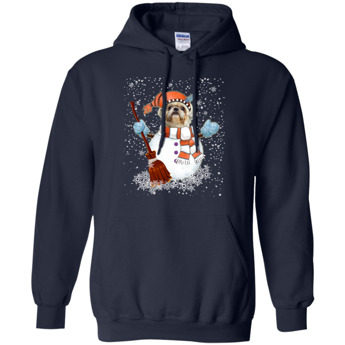 Christmas Snowman Shih Tzu Funny T-shirt