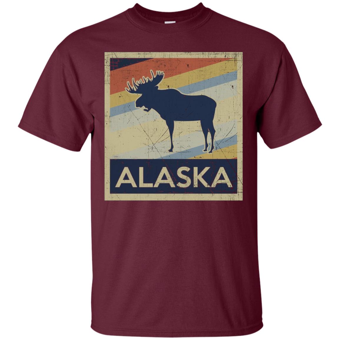 Alaska Moose Retro State Love T Shirt