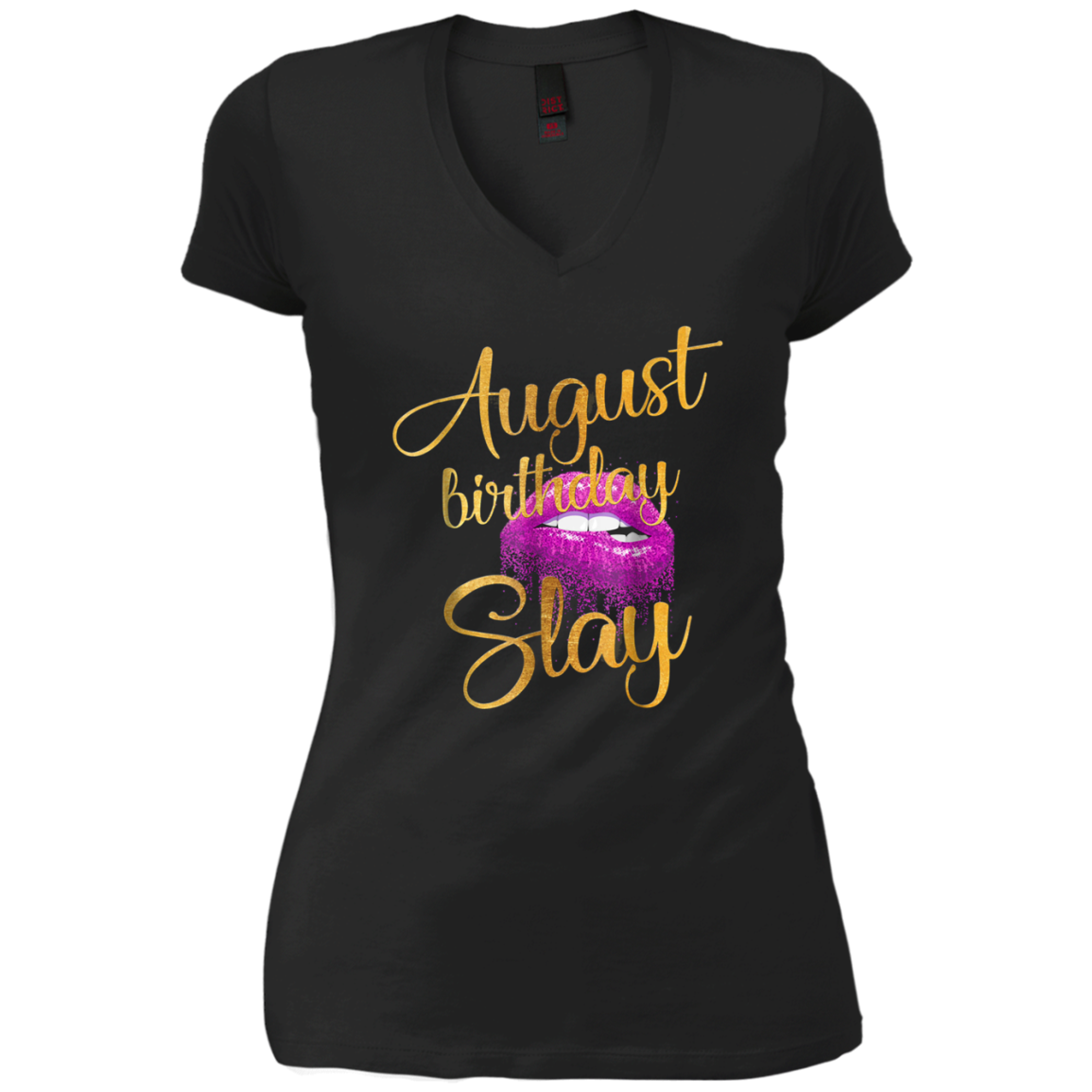 August Birthday Purple Lips Slay T-shirt Birthday Gift