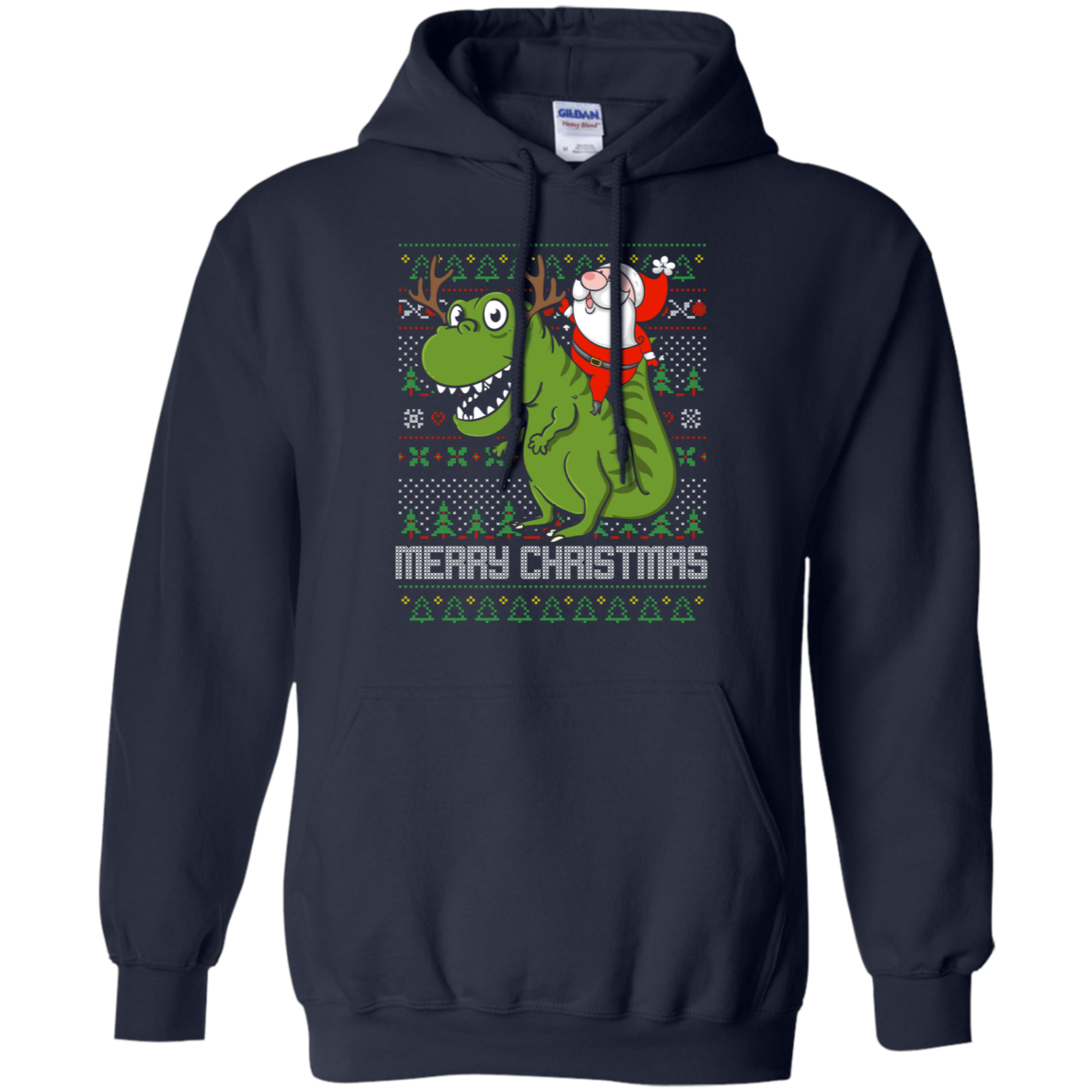 Santa Riding Dinosaur Tyrannosaurus Gift Tshirt