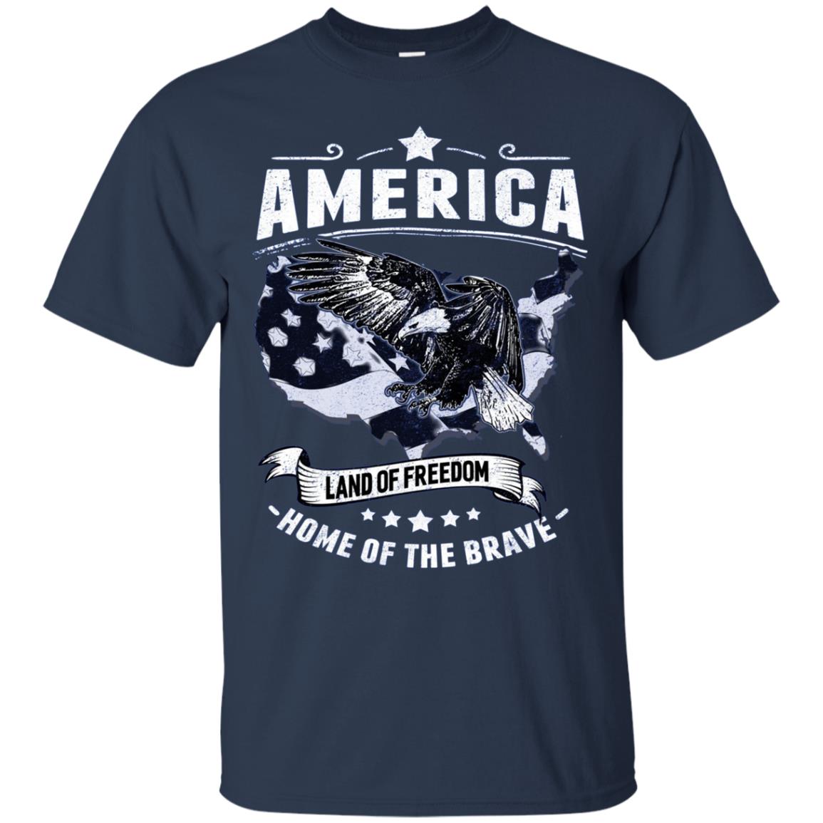 America Land of Freedom Home of the Brave TShirt Patriotic