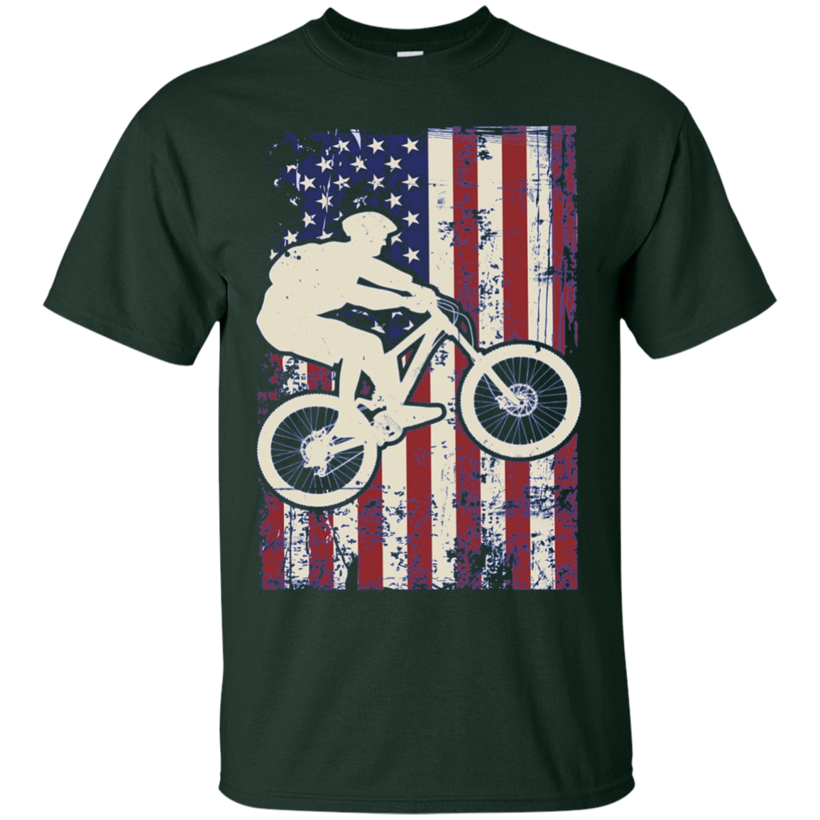 American Flag Mountain Biking Shirt Long Sleeve Bike Lover