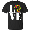 Image of African black power map raised fist I love Africa t-shirt