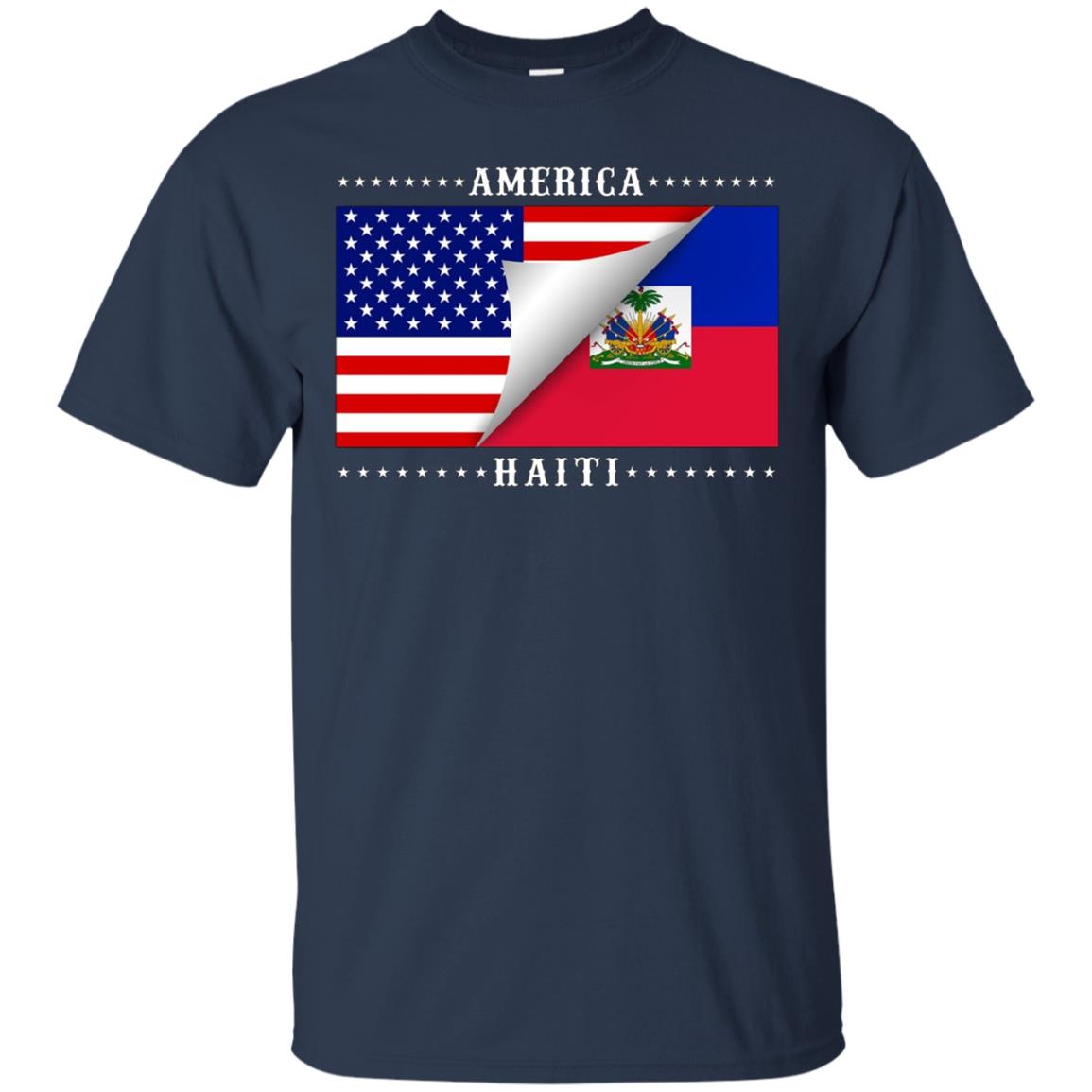 American Haitian Flag Stars T-Shirt Great Gift Tee