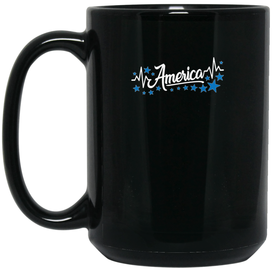 America Heartbeat Blue Long Sleeve Fourth July Outfit Stars