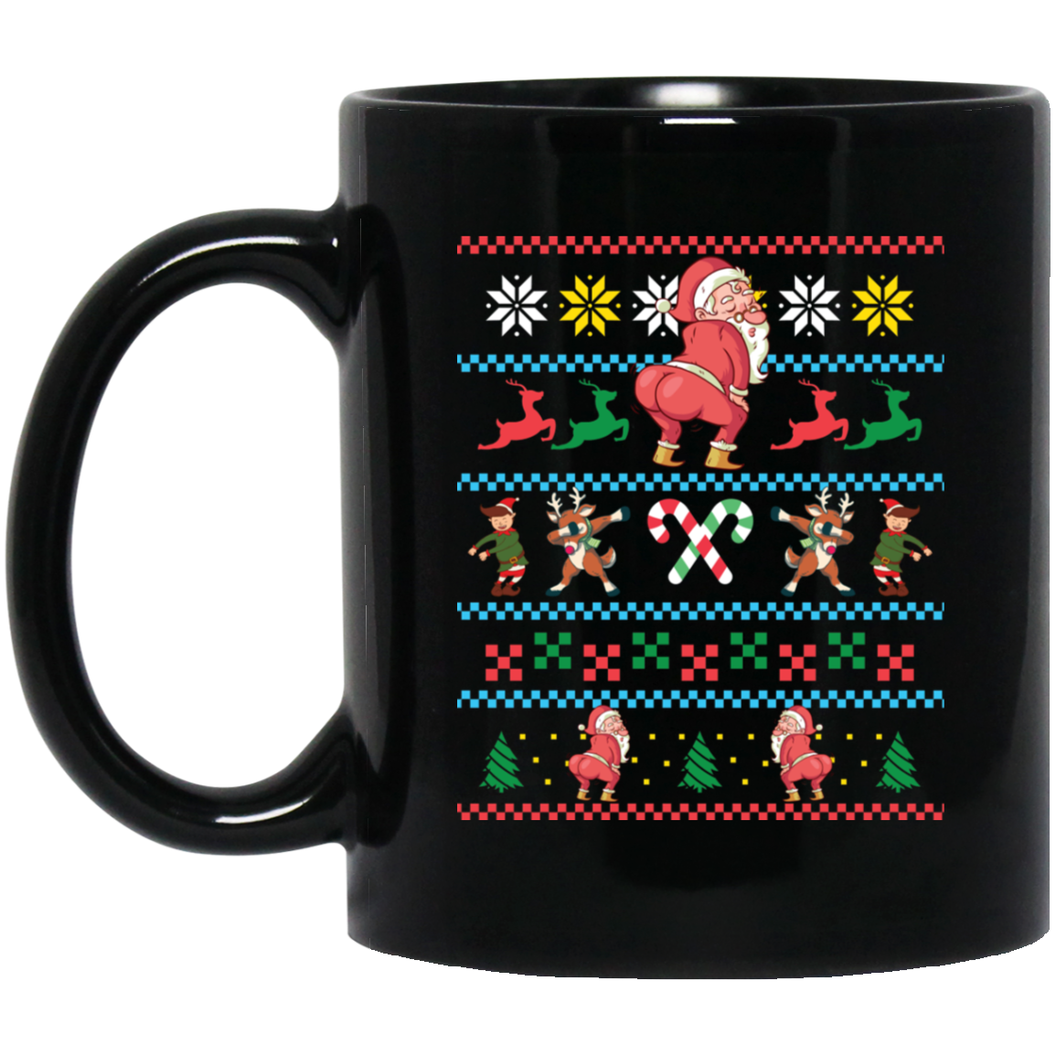 Santa Twerking T-Shirt Funny Elf Floss Dab Ugly Sweater