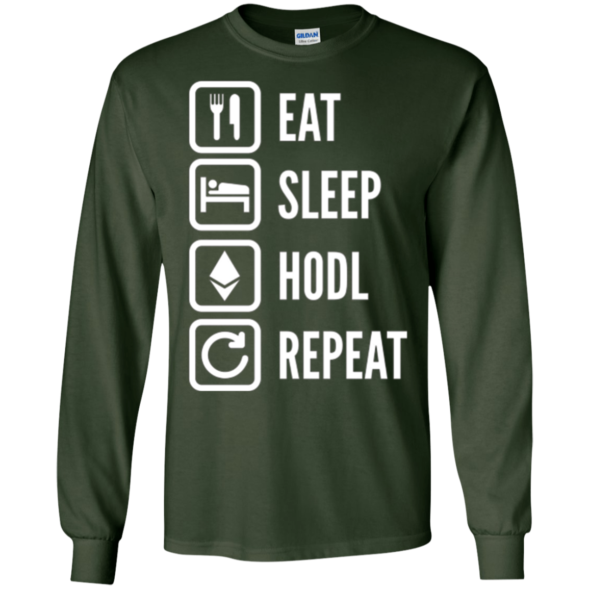 "Eat, Sleep, Hodl, Repeat" Ether T-Shirt