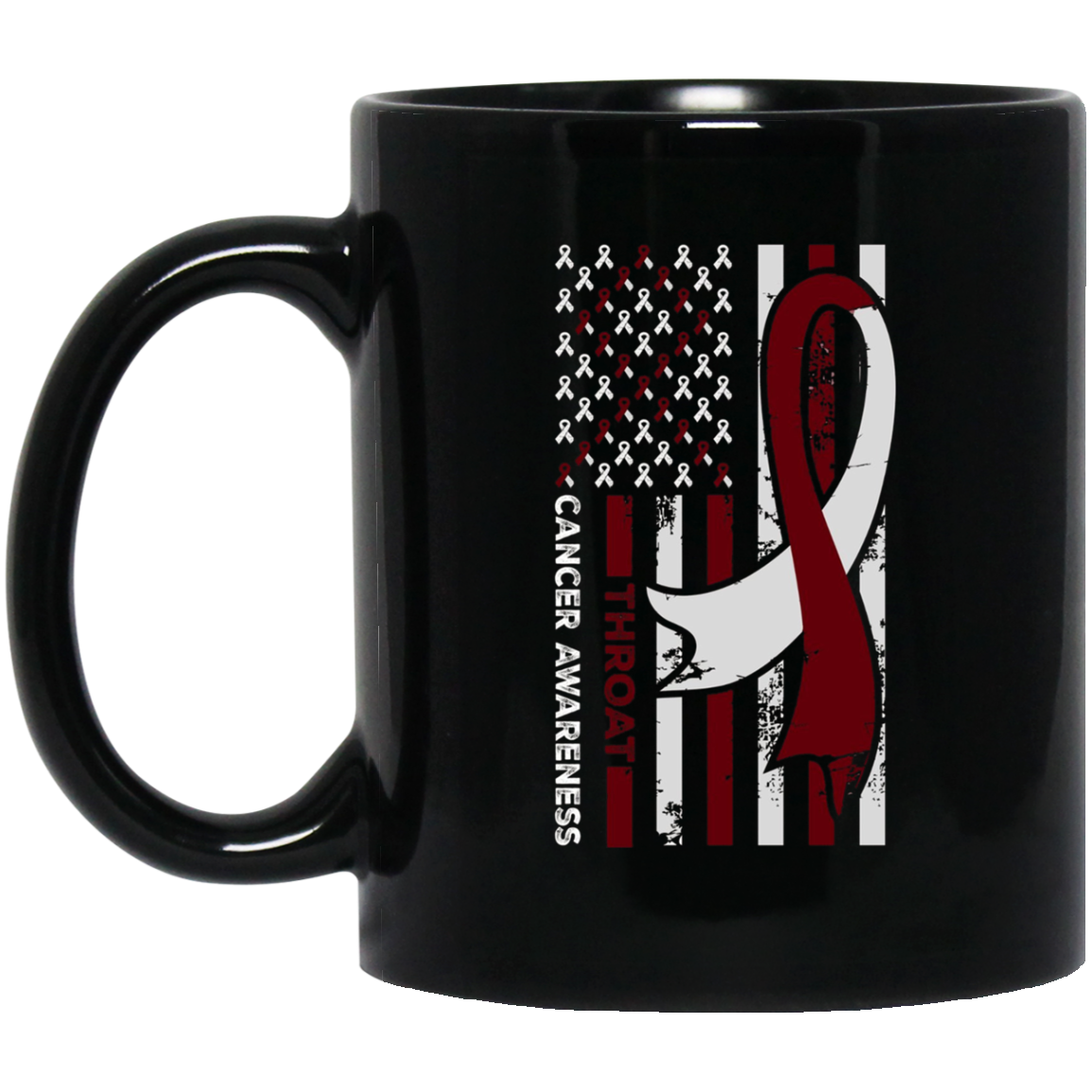 American Flag THROAT Cancer Awareness T-Shirt