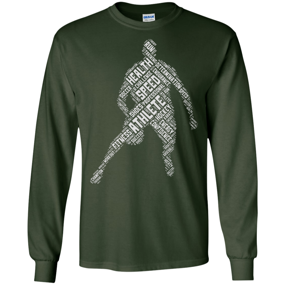 Athlete Gym Fitness Sports T-shirt Word Cloud