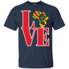 Image of African black power map raised fist I love Africa t-shirt