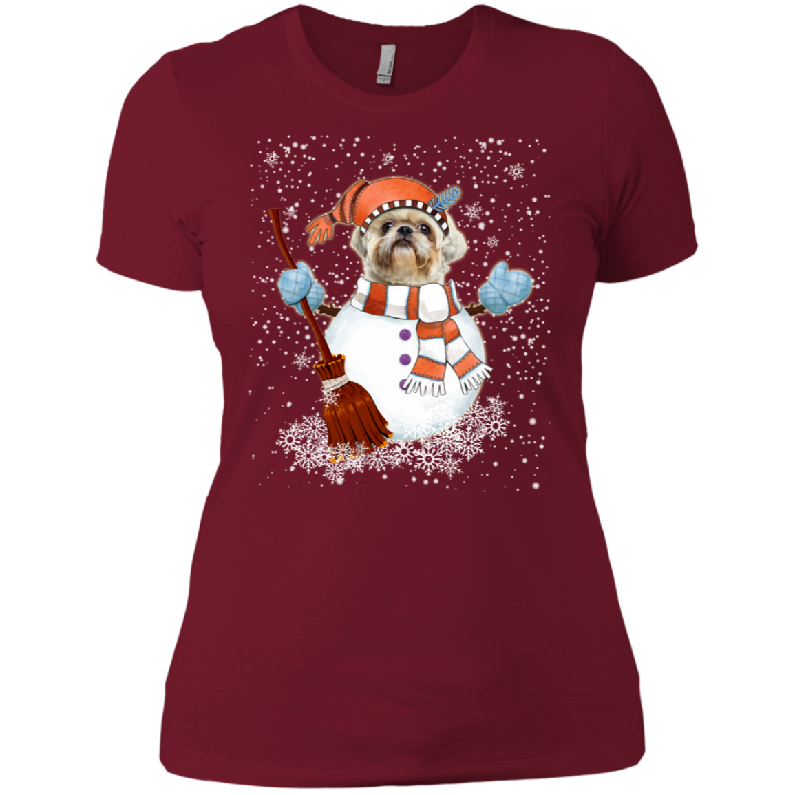 Christmas Snowman Shih Tzu Funny T-shirt