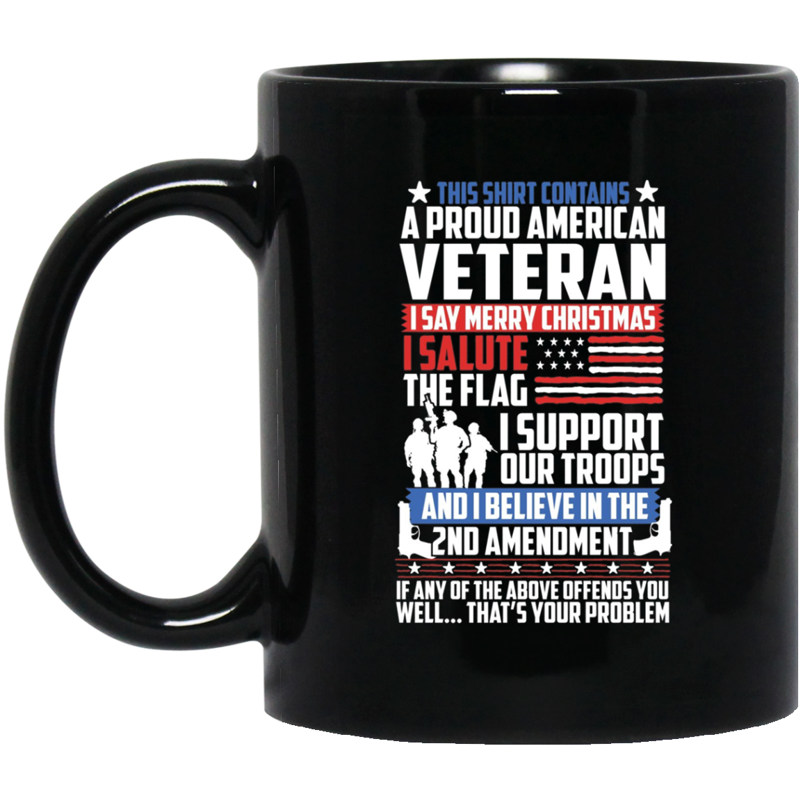 A Proud American Veteran Support Guns Troops Flag LS Shirt