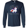 Image of Americorn Patritoic Licorne Happy 4th of July Long Sleeve