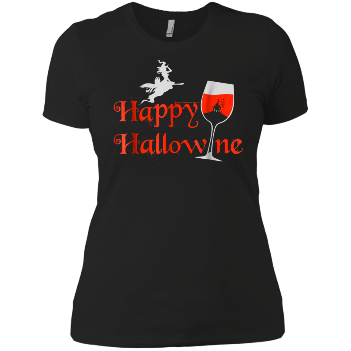 Funny Halloween Wine Tshirt, Happy Hallowine, for Men Women