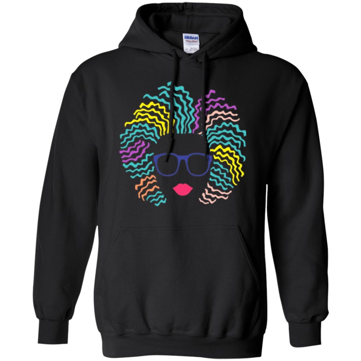 Afro Girl T-Shirt: Natural Hair & Glasses, Black Women Art