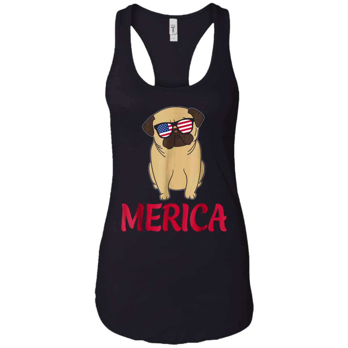 American Flag Pug T-Shirt 4th July Shirt Gift 2018