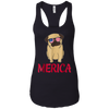 Image of American Flag Pug T-Shirt 4th July Shirt Gift 2018