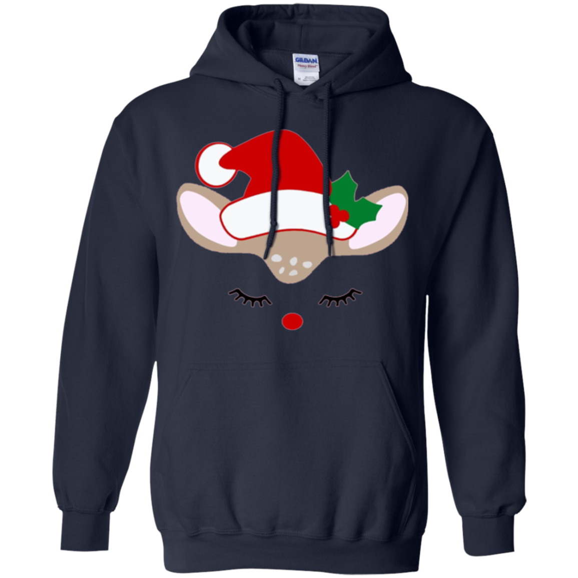 Santa Reindeer Face. Christmas Costume Holiday T-Shirt