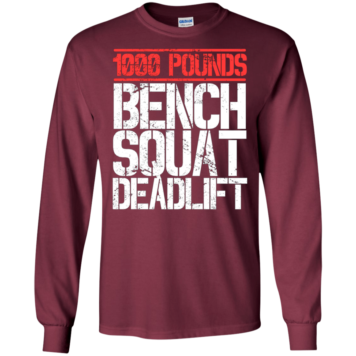 1000 Pounds, Bench Squat Deadlift Powerlifter Club T-Shirt